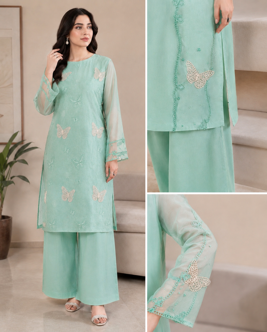 Embroidered 2PC Butterfly