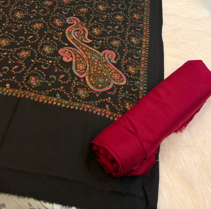 Black Maroon Pashmina