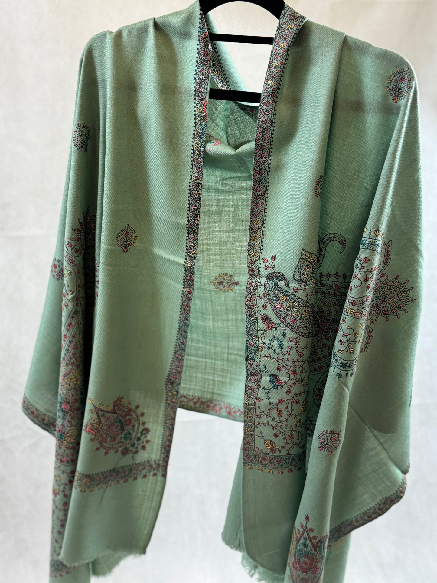 Embroidered mini pashmina shawl