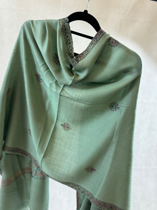 Embroidered mini pashmina shawl