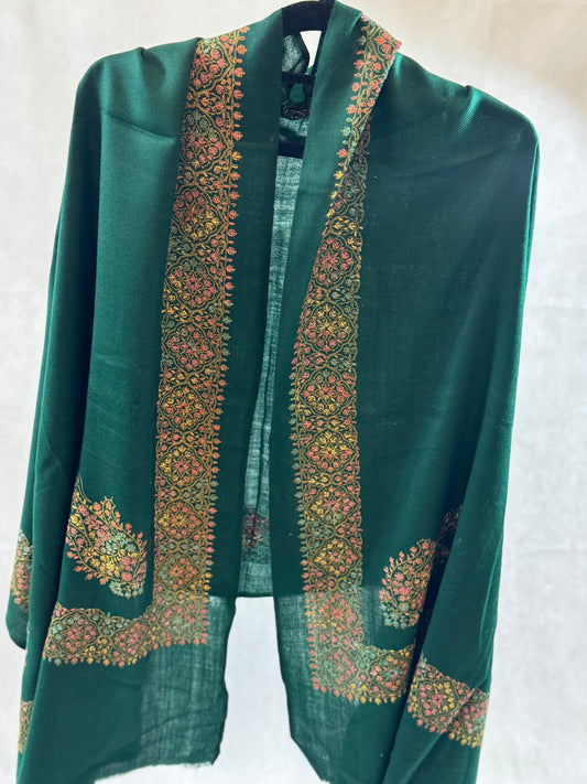 Embroidered mini pashmina shawl