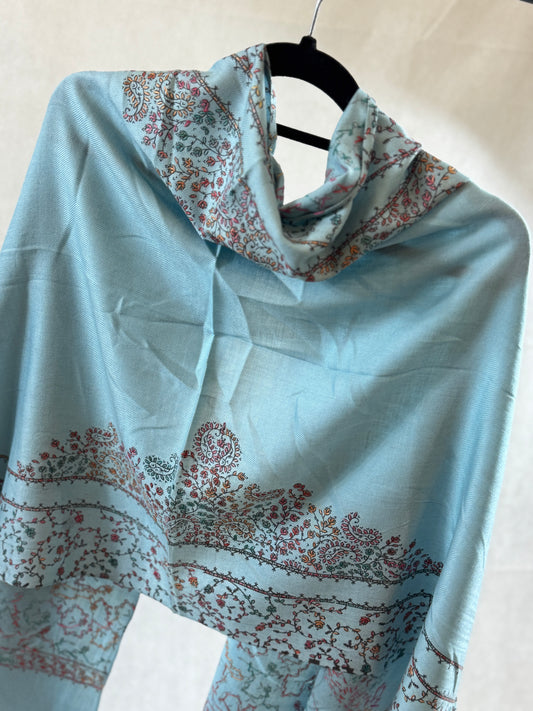 Embroidered mini pashmina shawl