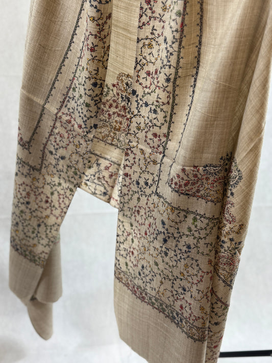 Embroidered mini pashmina shawl