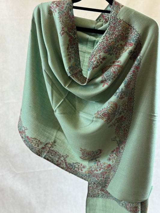 Embroidered mini pashmina shawl
