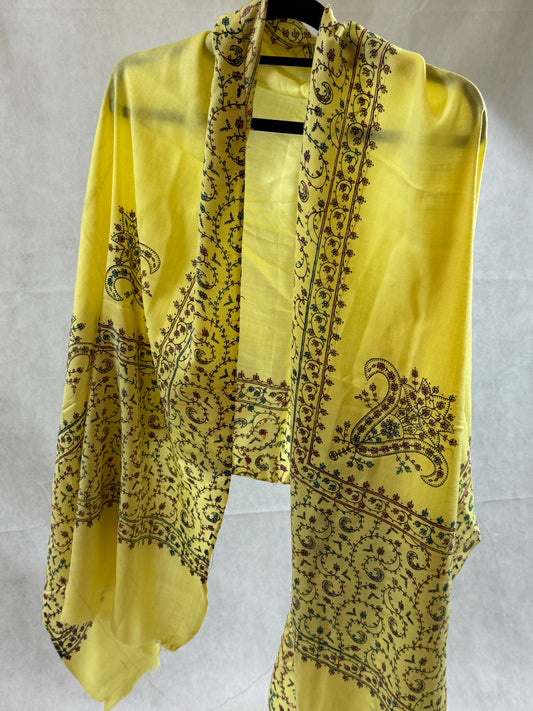 Embroidered mini pashmina shawl