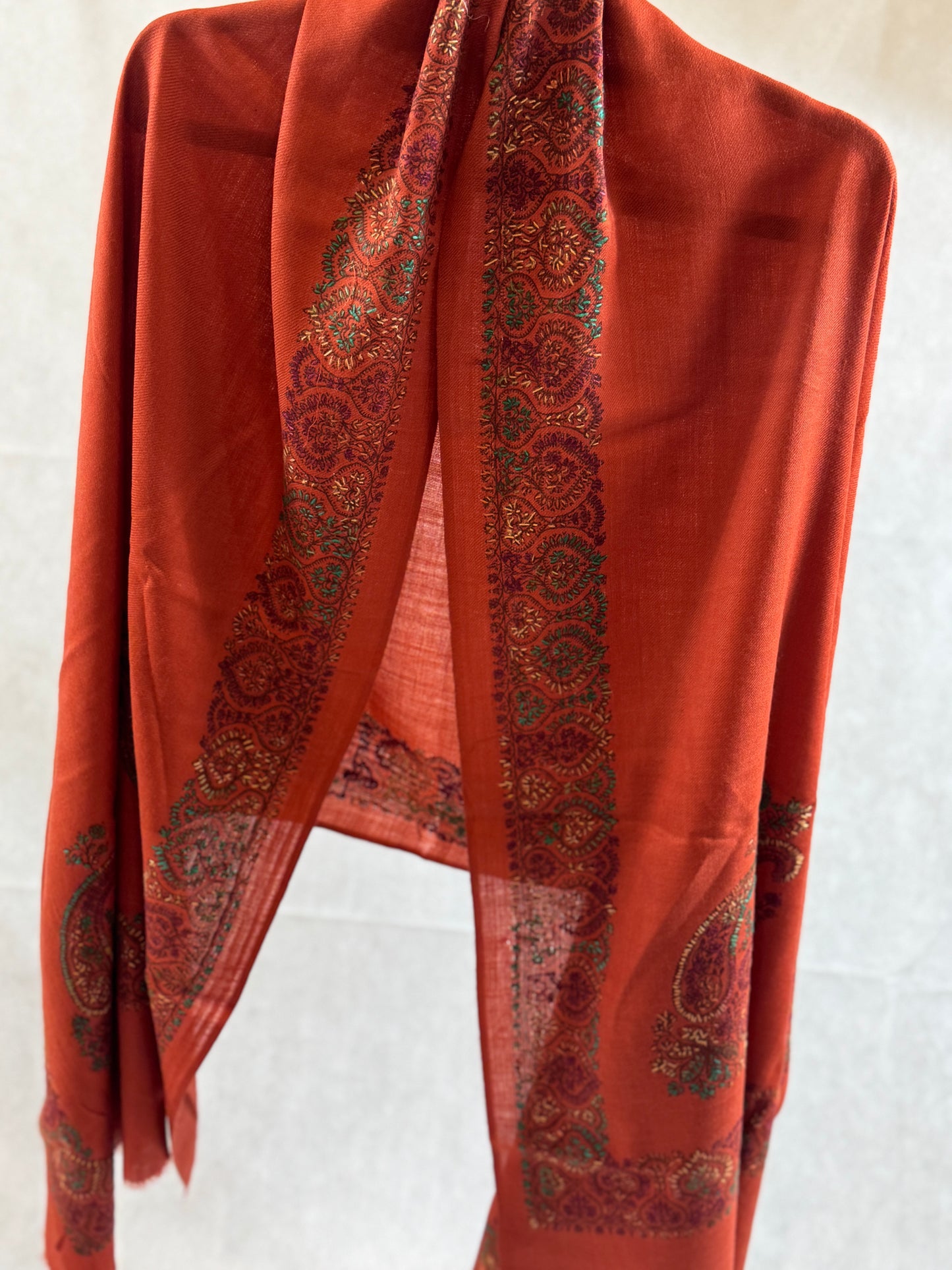 Embroidered mini pashmina shawl
