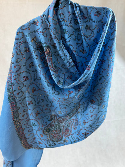 Embroidered mini pashmina shawl