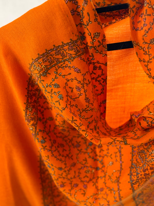 Embroidered mini pashmina shawl