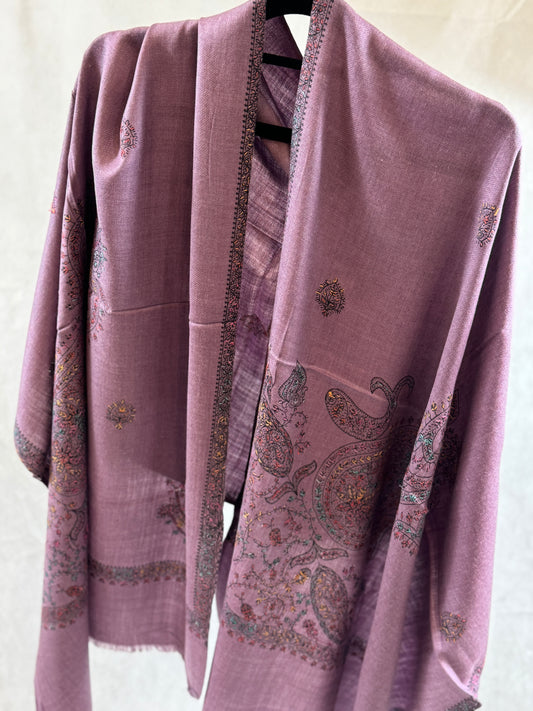 Embroidered mini pashmina shawl