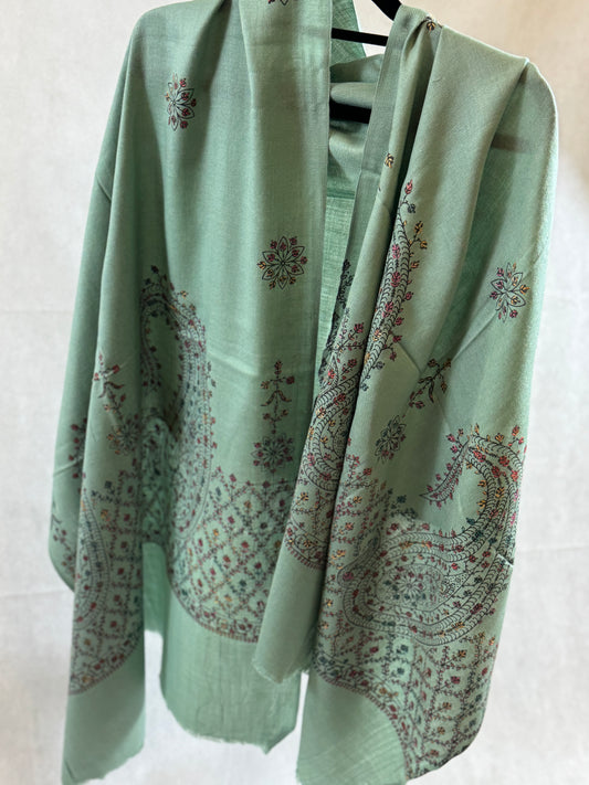 Embroidered mini pashmina shawl