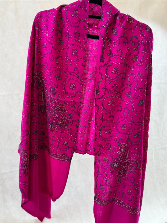 Embroidered mini pashmina shawl