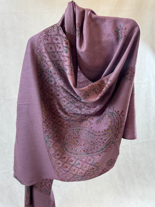 Embroidered mini pashmina shawl