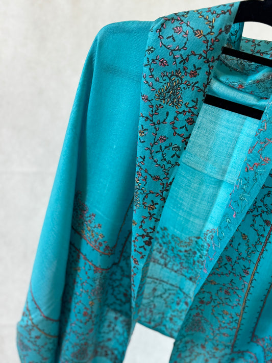 Embroidered mini pashmina shawl