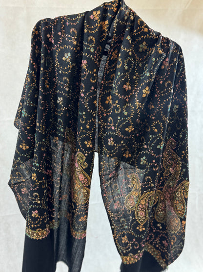 Embroidered mini pashmina shawl