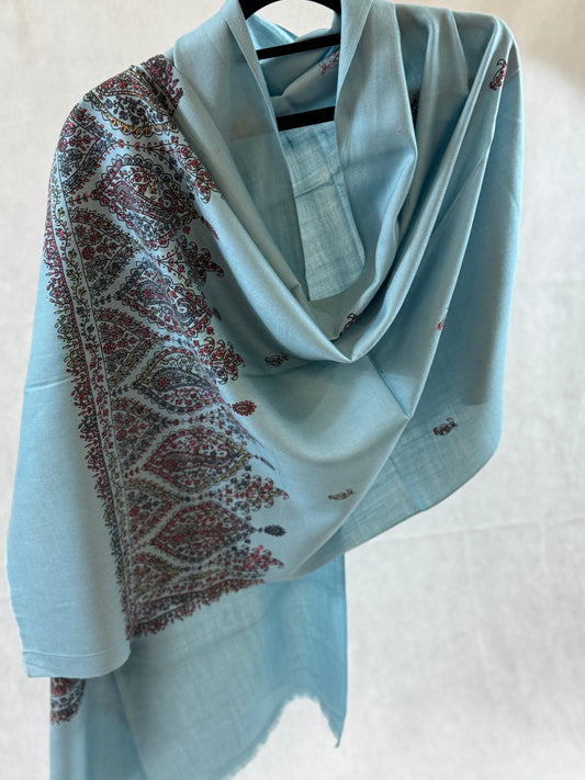 Embroidered mini pashmina shawl