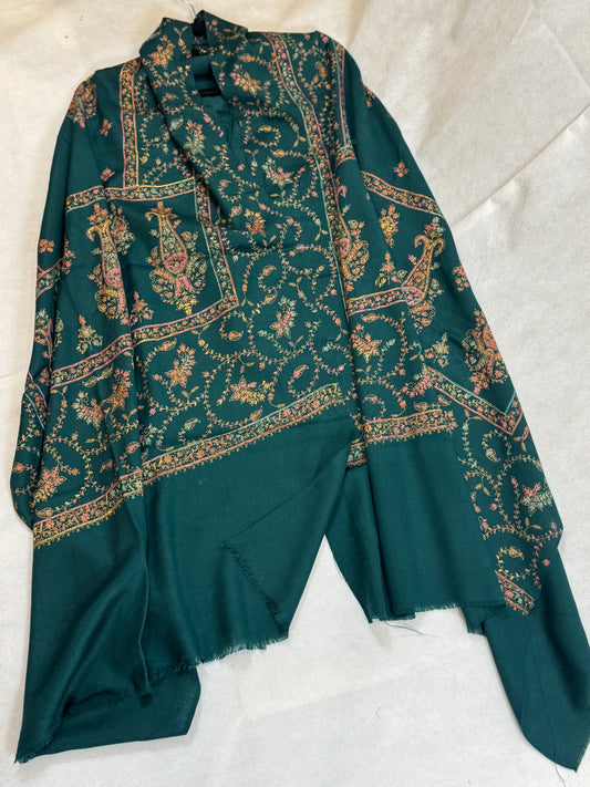 Embroidered mini pashmina shawl