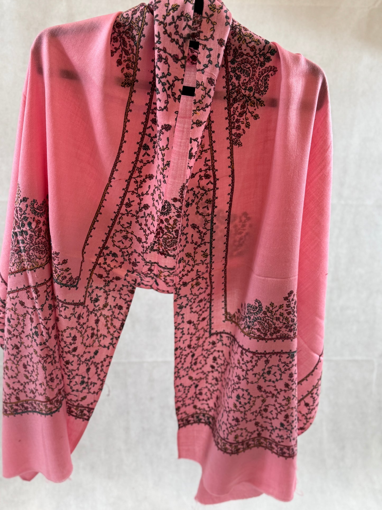 Embroidered mini pashmina shawl