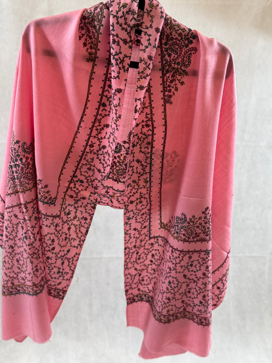 Embroidered mini pashmina shawl
