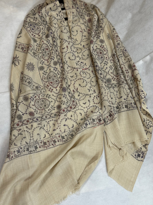 Embroidered mini pashmina shawl