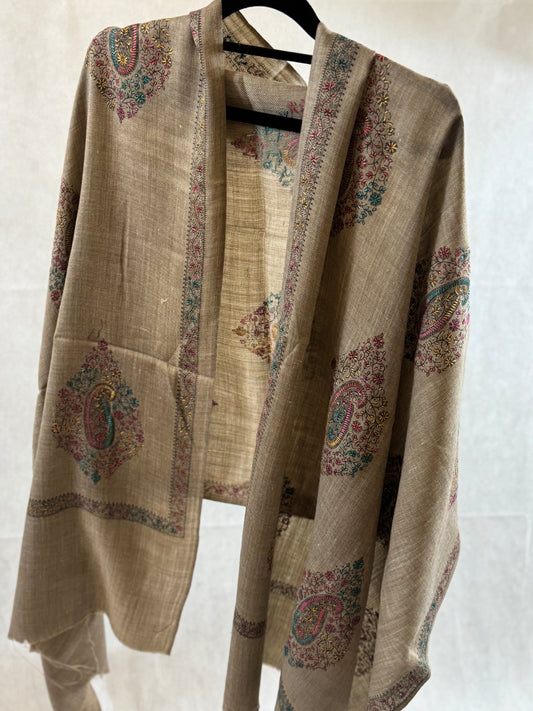Embroidered mini pashmina shawl