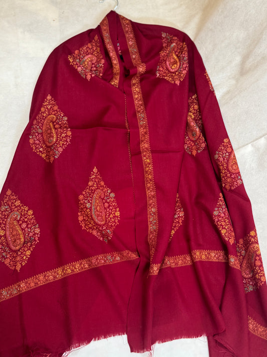 Embroidered mini pashmina shawl