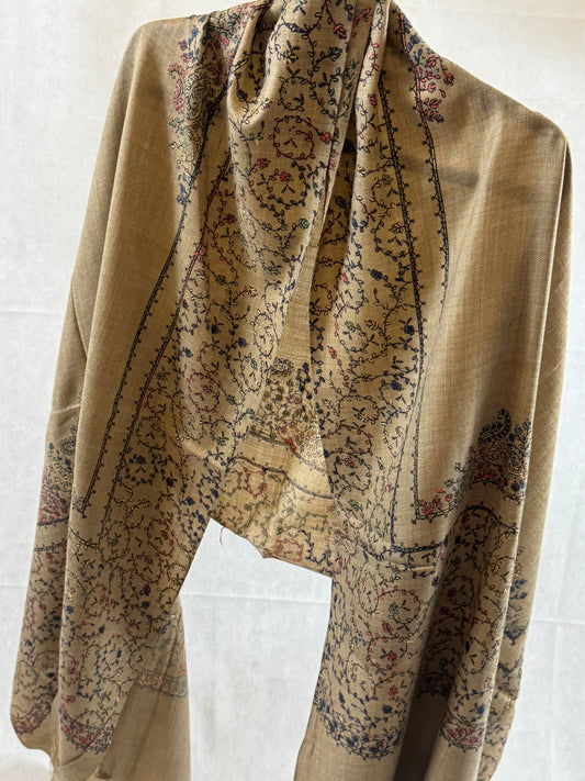 Embroidered mini pashmina shawl