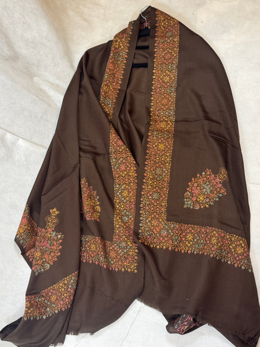 Embroidered mini pashmina shawl