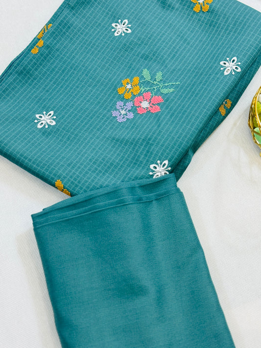 Embroidered Dhank two pc