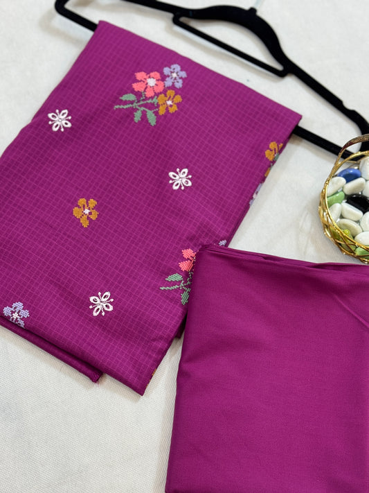 Embroidered Dhank two pc