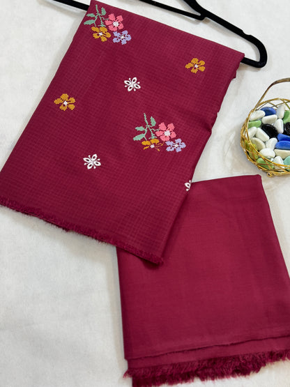 Embroidered Dhank two pc