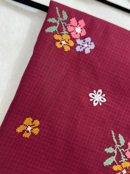 Embroidered Dhank two pc