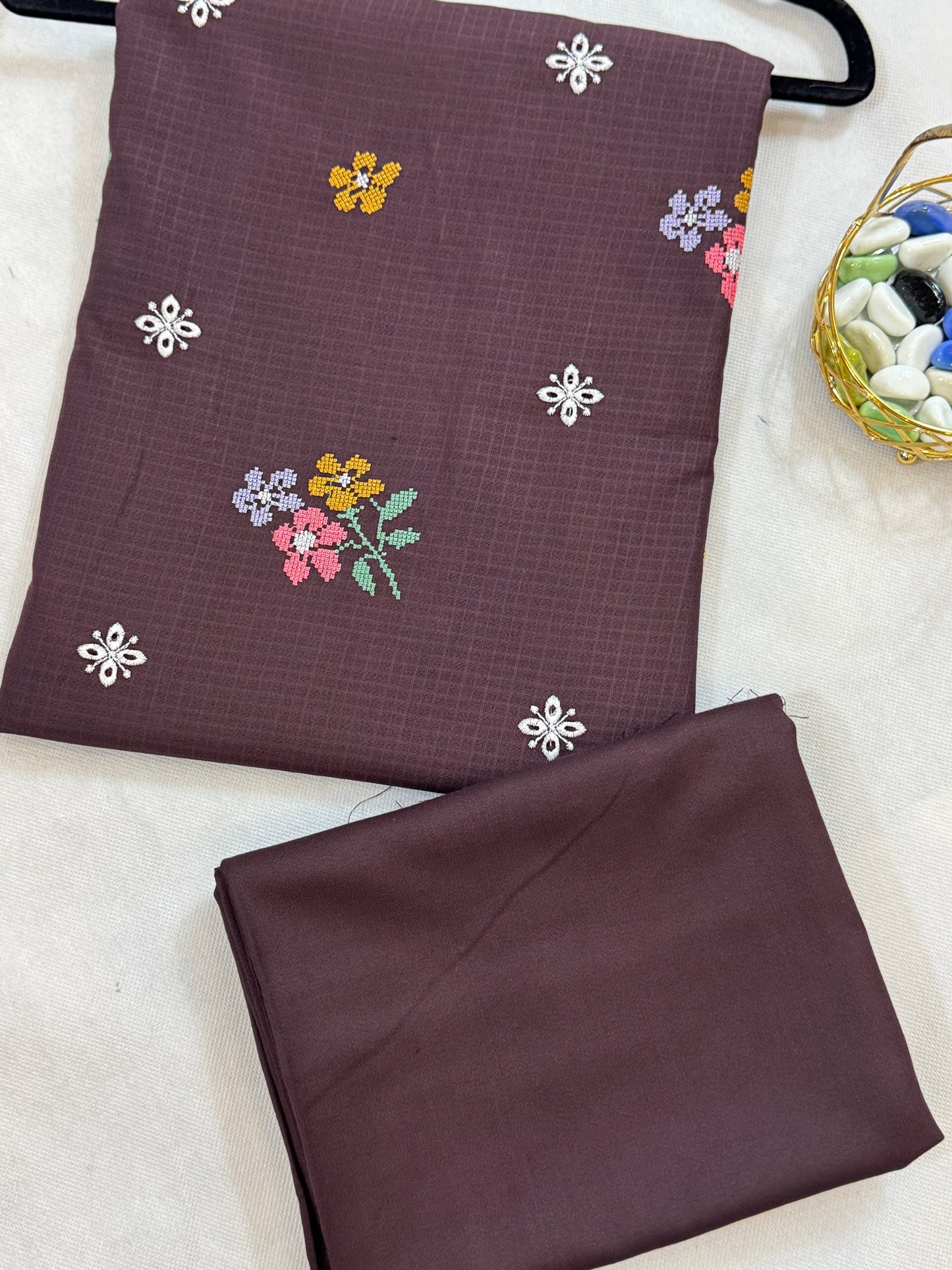 Embroidered Dhank two pc