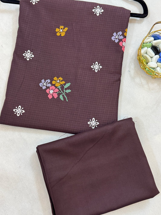 Embroidered Dhank two pc