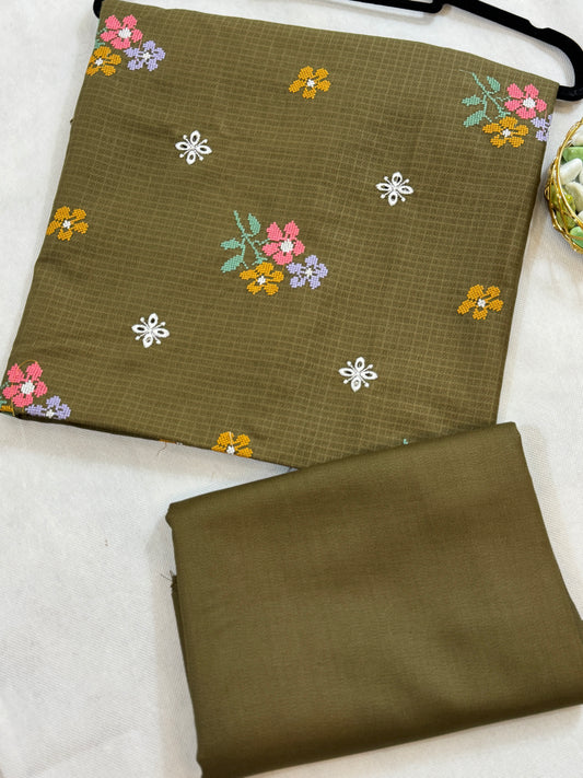 Embroidered Dhank Two pc