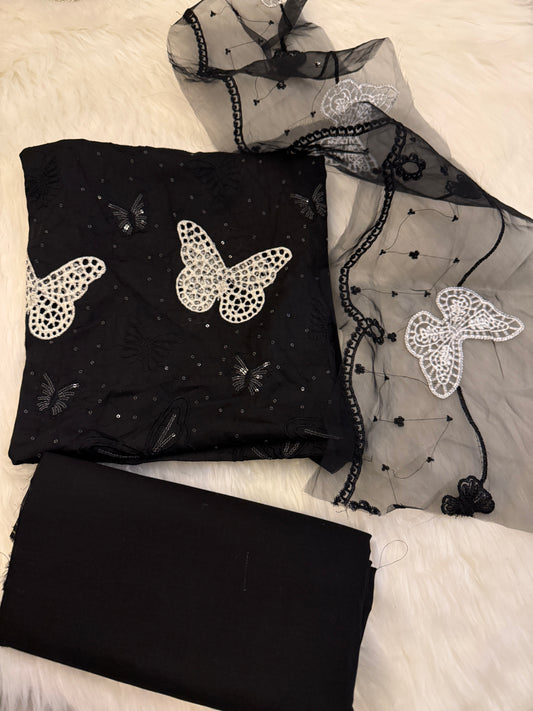 Embroidered 2PC Butterfly