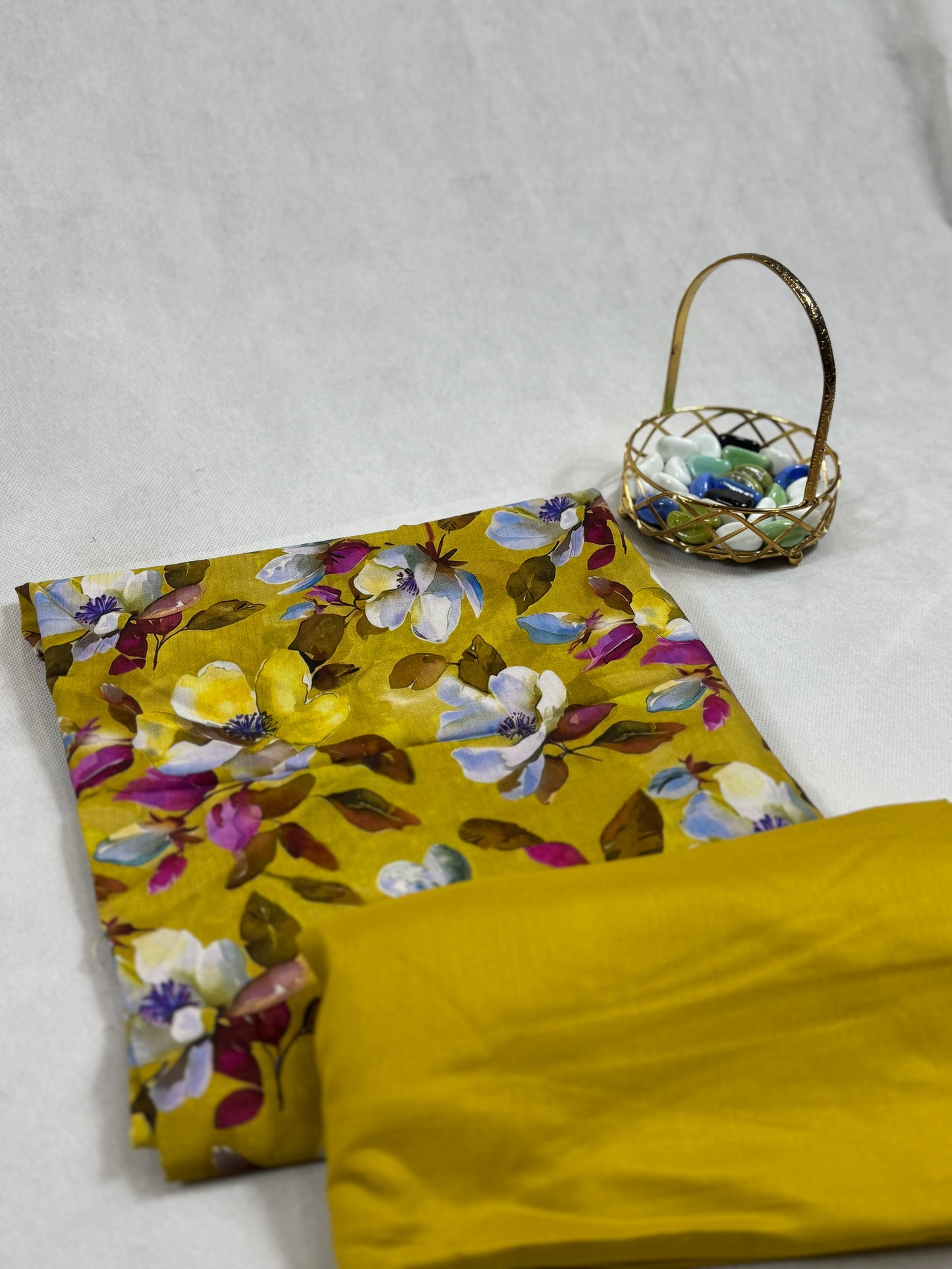 Printed linen shirt plain trouser