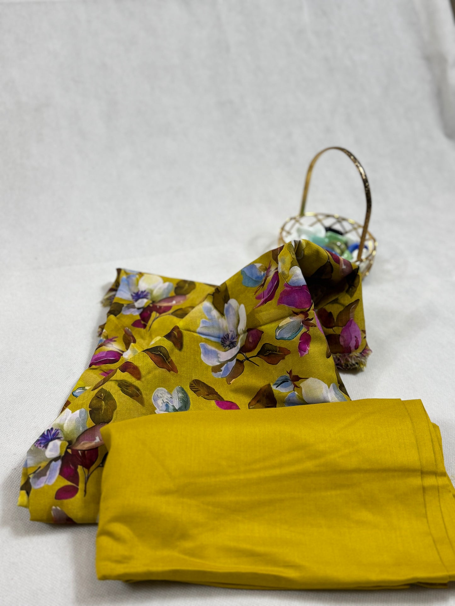 Printed linen shirt plain trouser