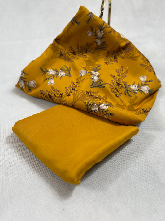 Printed linen shirt plain trouser