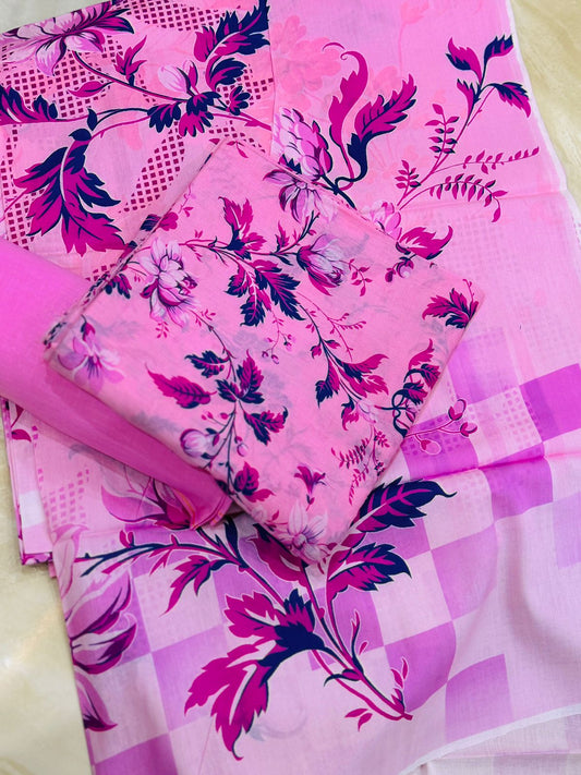 Alkaram | Unstitched 3 Pc Printed Lawn Suit With Lawn Dupatta