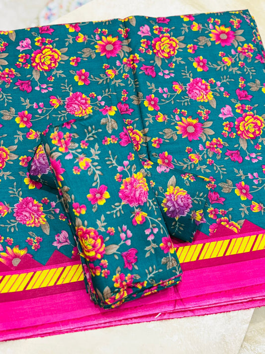 Alkaram | Unstitched 3 Pc Printed Lawn Suit With Lawn Dupatta