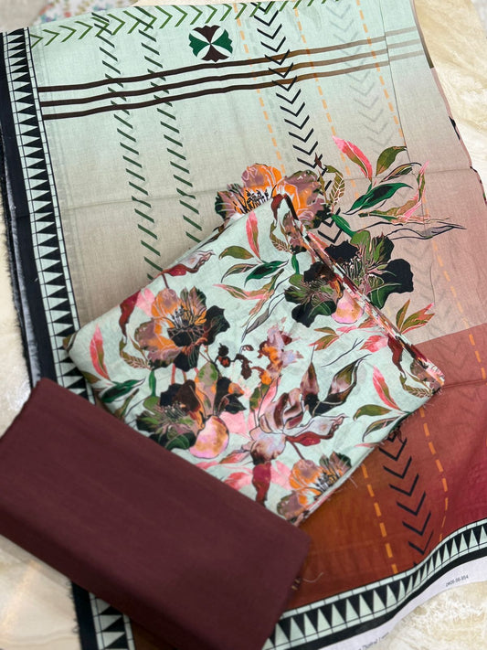 Alkaram | Unstitched 3 Pc Printed Lawn Suit With Lawn Dupatta