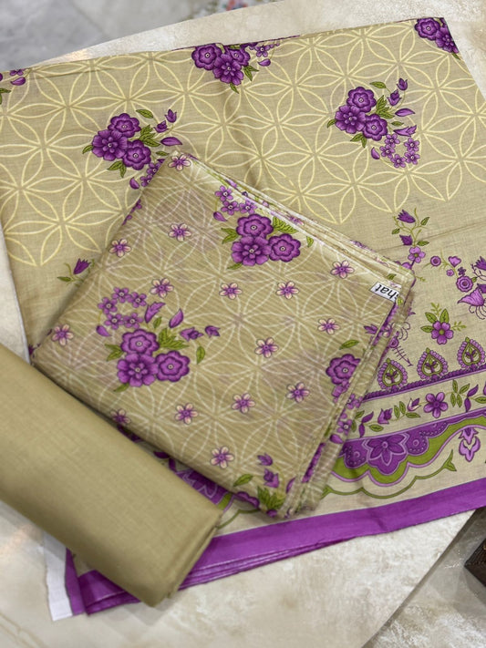 Alkaram | Unstitched 3 Pc Printed Lawn Suit With Lawn Dupatta