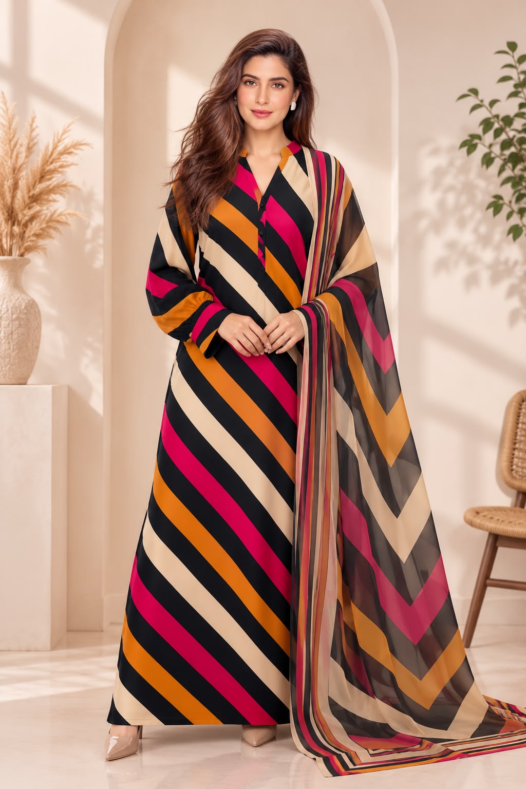 Sunset Stripes Kaftan