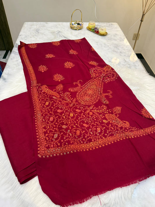 Pashmina Kacha Tanka Maroon3PC