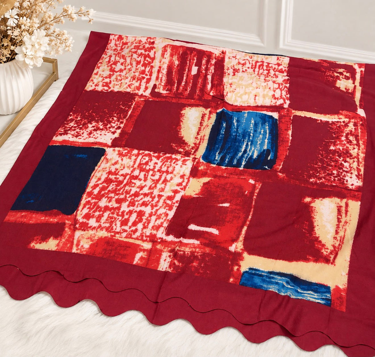 Cozy Printed Wool Mini Shawl / Stole