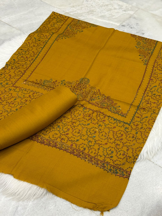 Pashmina wool kacha tanka musturd 3pc
