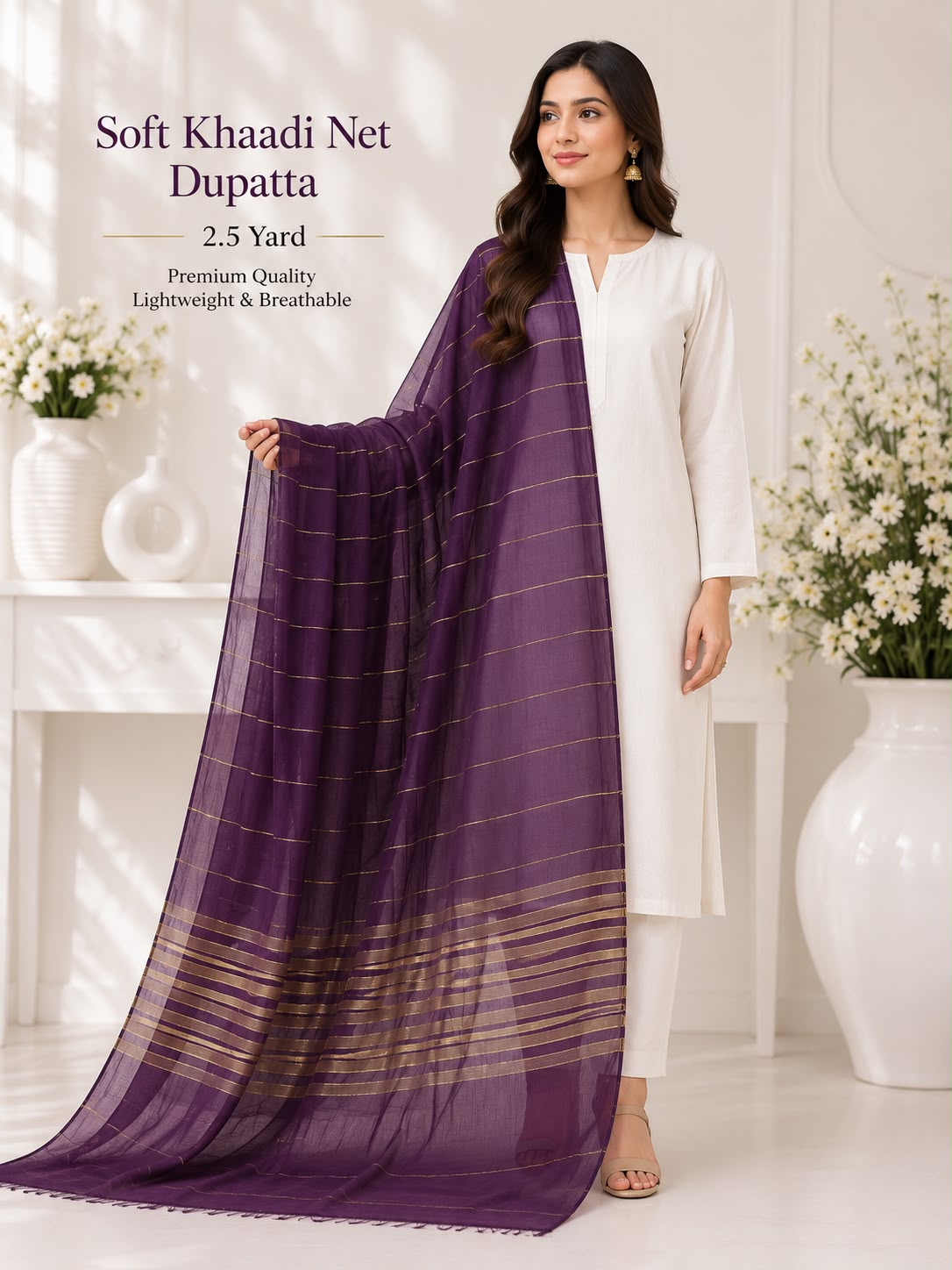 Soft Khaadi Net Dupatta