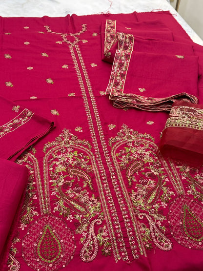 Luxury Dhanak H.R Embroidered 3PC Suit