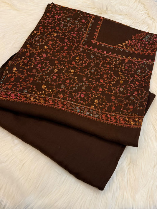 Pashmina Kacha Tanka Taj  Brown 3PC