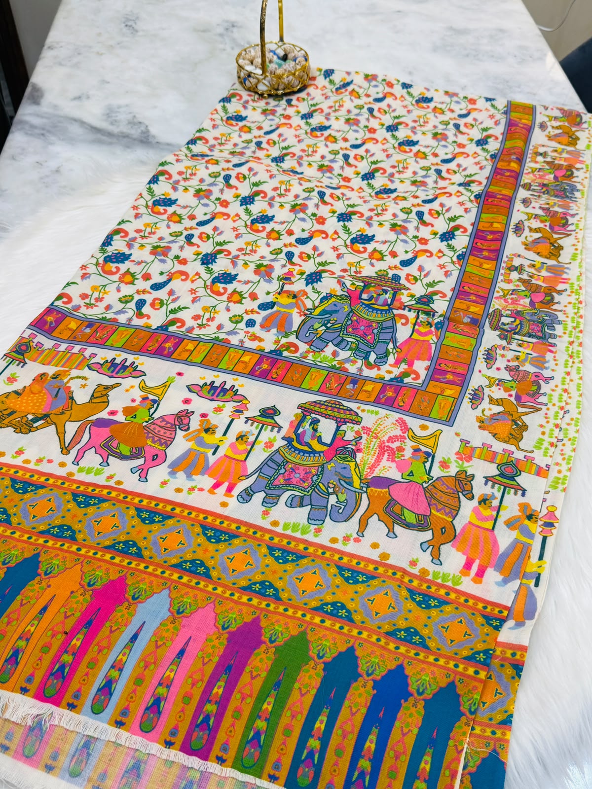 Big size Pashmina shawl kalamkar